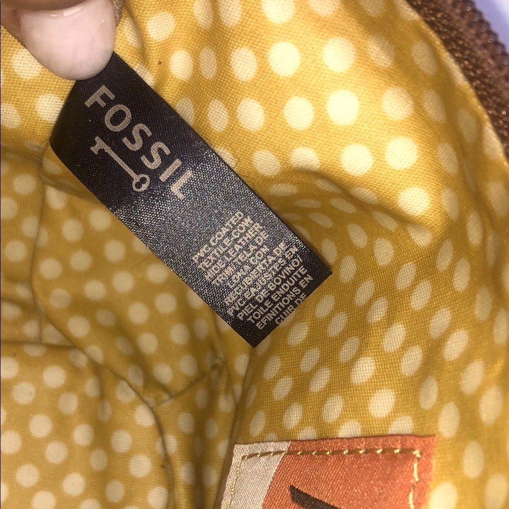 Fossil Women's Floral Cosmetic Bag - Tan and Navy - Picture 7 of 7